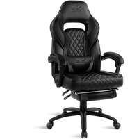 IDIMEX Chaise de bureau GAMING fauteuil ergonomique avec coussins, siège  style racing racer gamer chair, revêtement synthétique noir/rose pas cher 