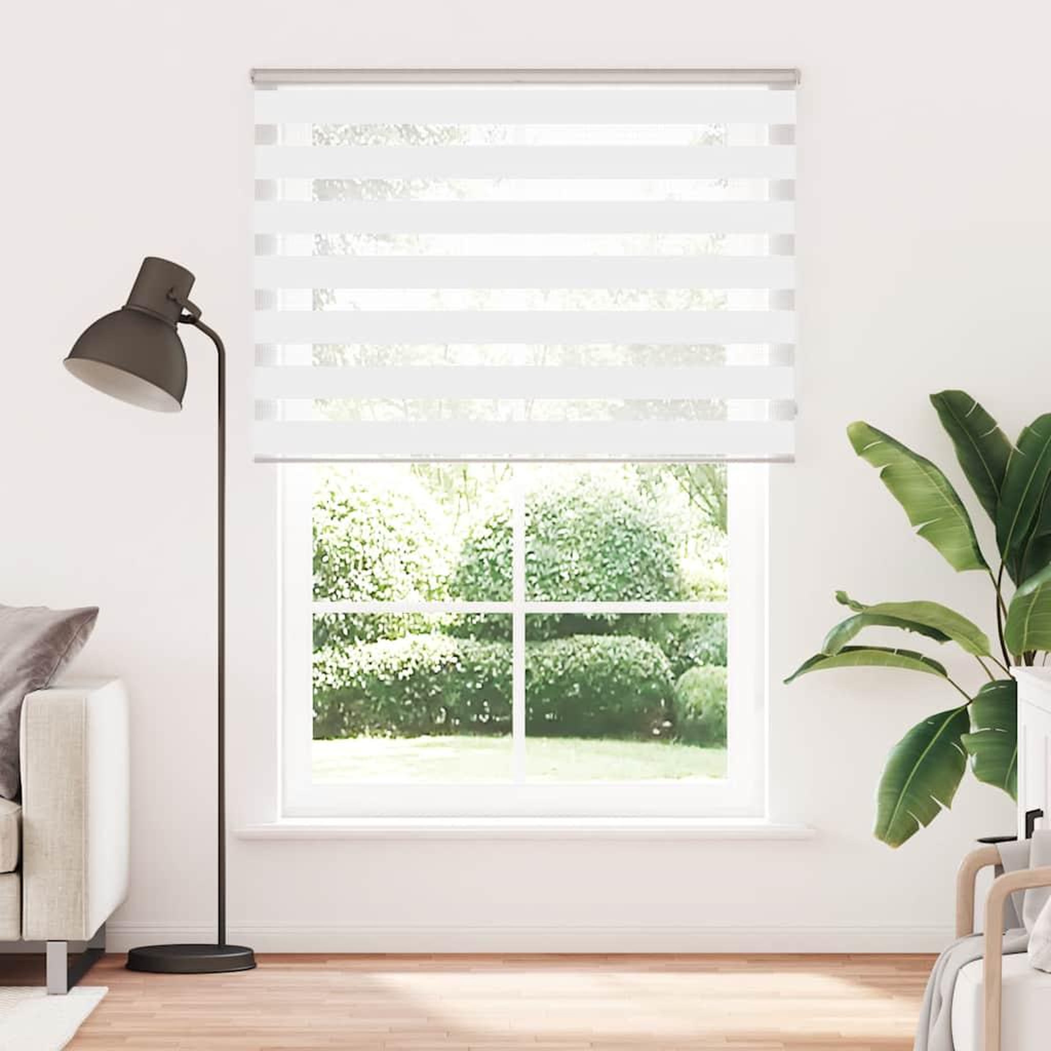 Voir la diapositive 2 : VIDAXL Store zebre blanc 165x200 cm largeur du tissu 160,9cm polyester