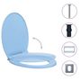 Voir la diapositive 2 : VIDAXL Siege de toilette a fermeture en douceur Bleu Ovale