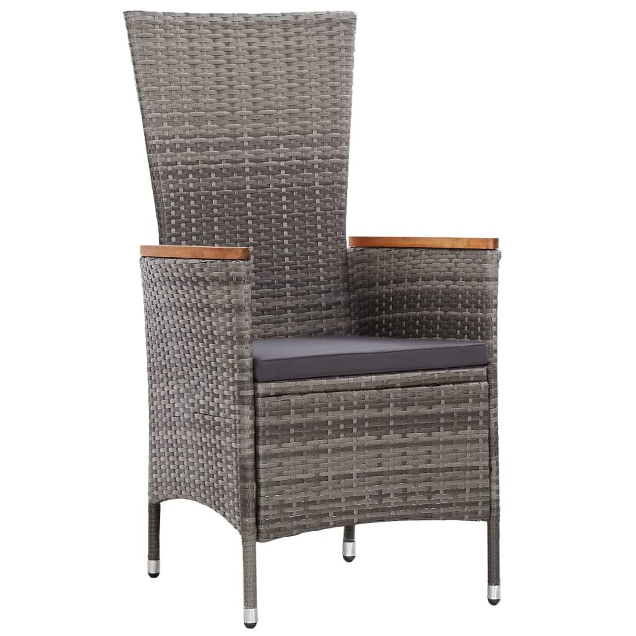Voir la diapositive 5 : VIDAXL Salon de jardin 7 pcs avec coussins Resine tressee Gris