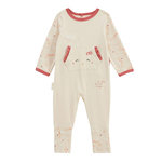 Petit Béguin Pyjama bébé à pieds retroussables Poésie d'été. Coloris disponibles : Beige
