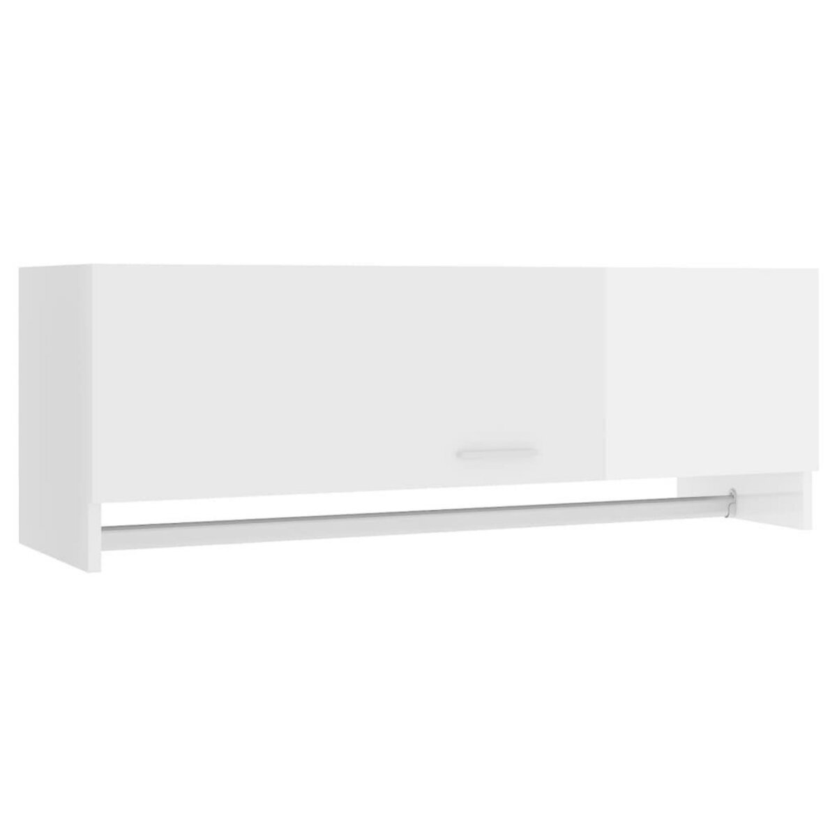VIDAXL Garde-robe blanc brillant 100x32,5x35 cm bois d'ingenierie