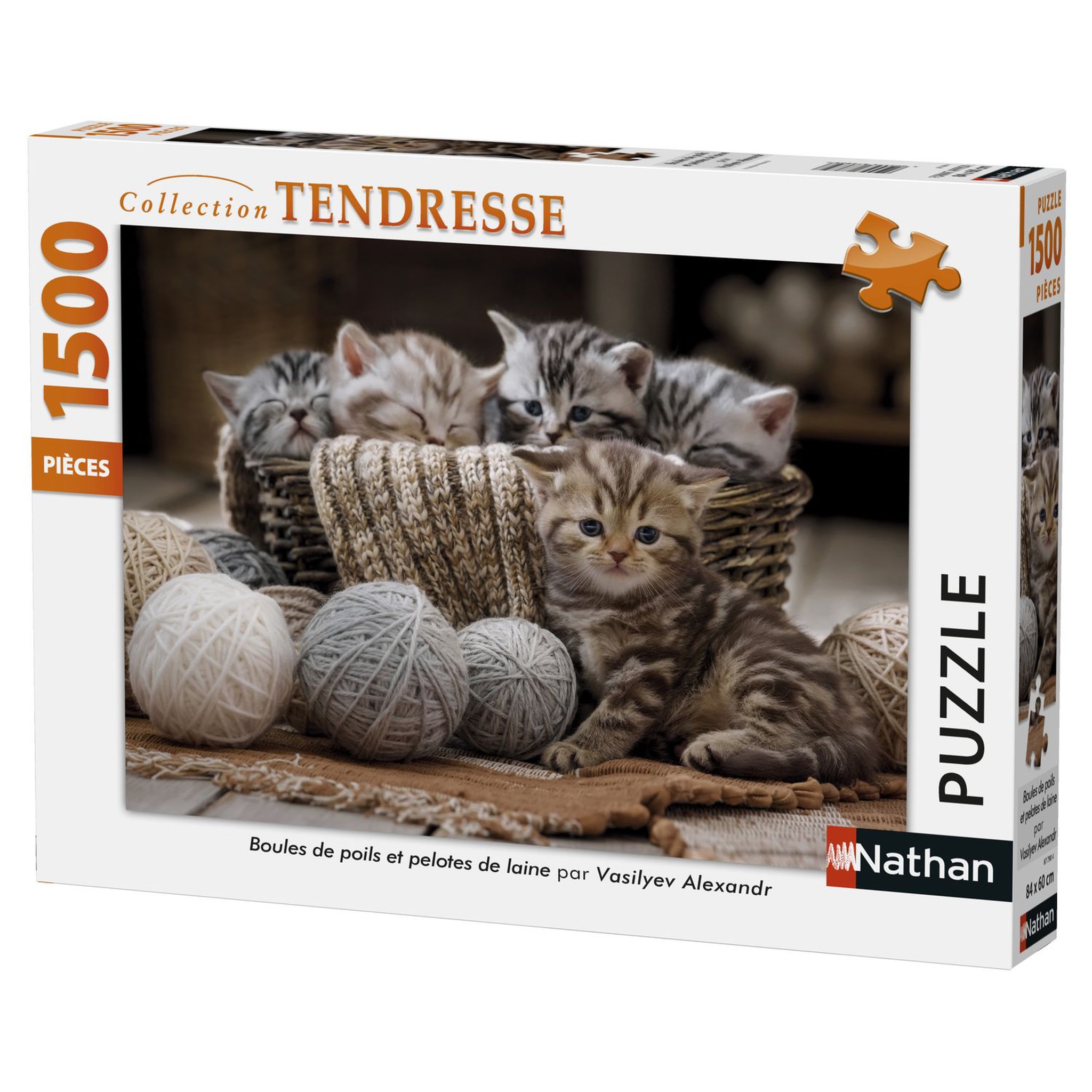 Voir la diapositive 1 : NATHAN Puzzle Boules de poils et pelotes de laine - 1500 pièces