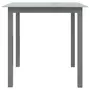 VIDAXL Table de jardin Gris clair 80x80x74 cm Aluminium et verre