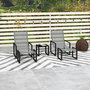 Voir la diapositive 2 : OUTSUNNY Salon de jardin 5 pièces 2 places métal noir tissu mesh gris