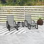 Voir la diapositive 2 : OUTSUNNY Salon de jardin 5 pièces 2 places métal noir tissu mesh gris