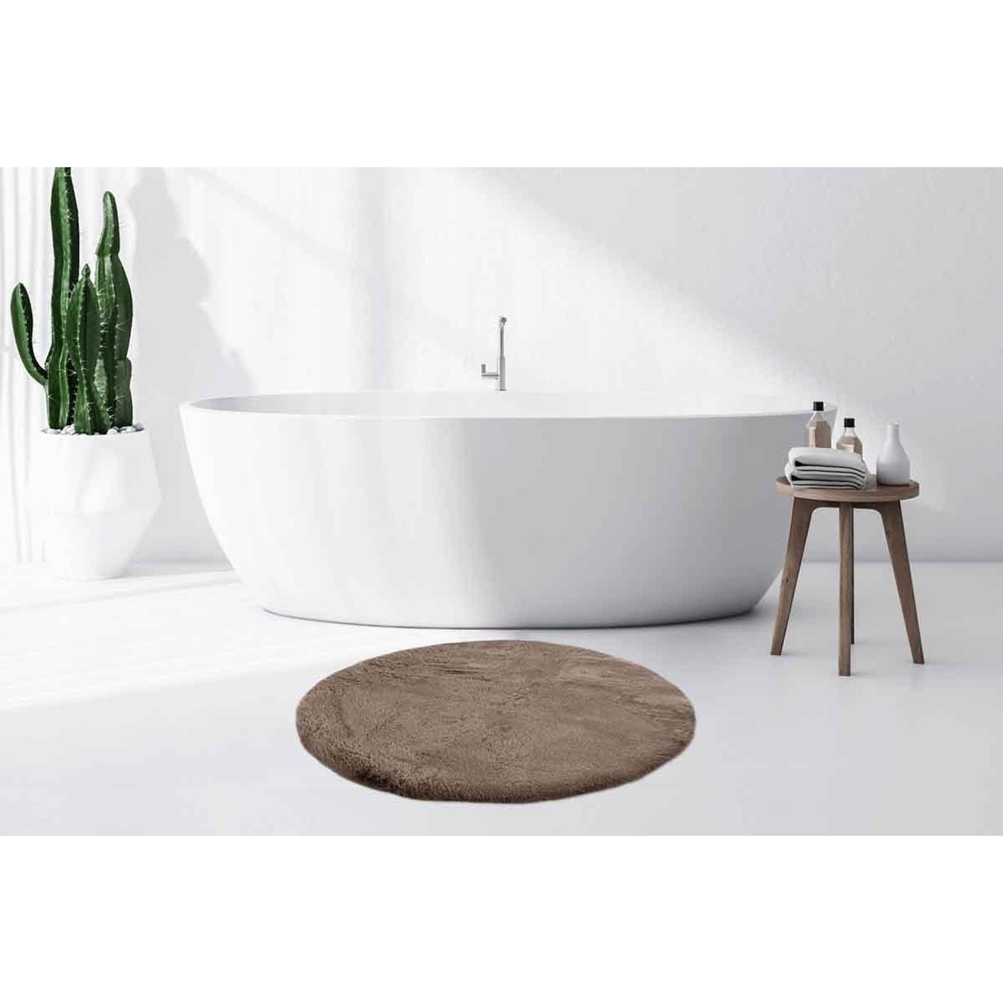 Voir la diapositive 5 : Paris Prix Tapis de bain antidérapant  rabbit  100cm beige foncé