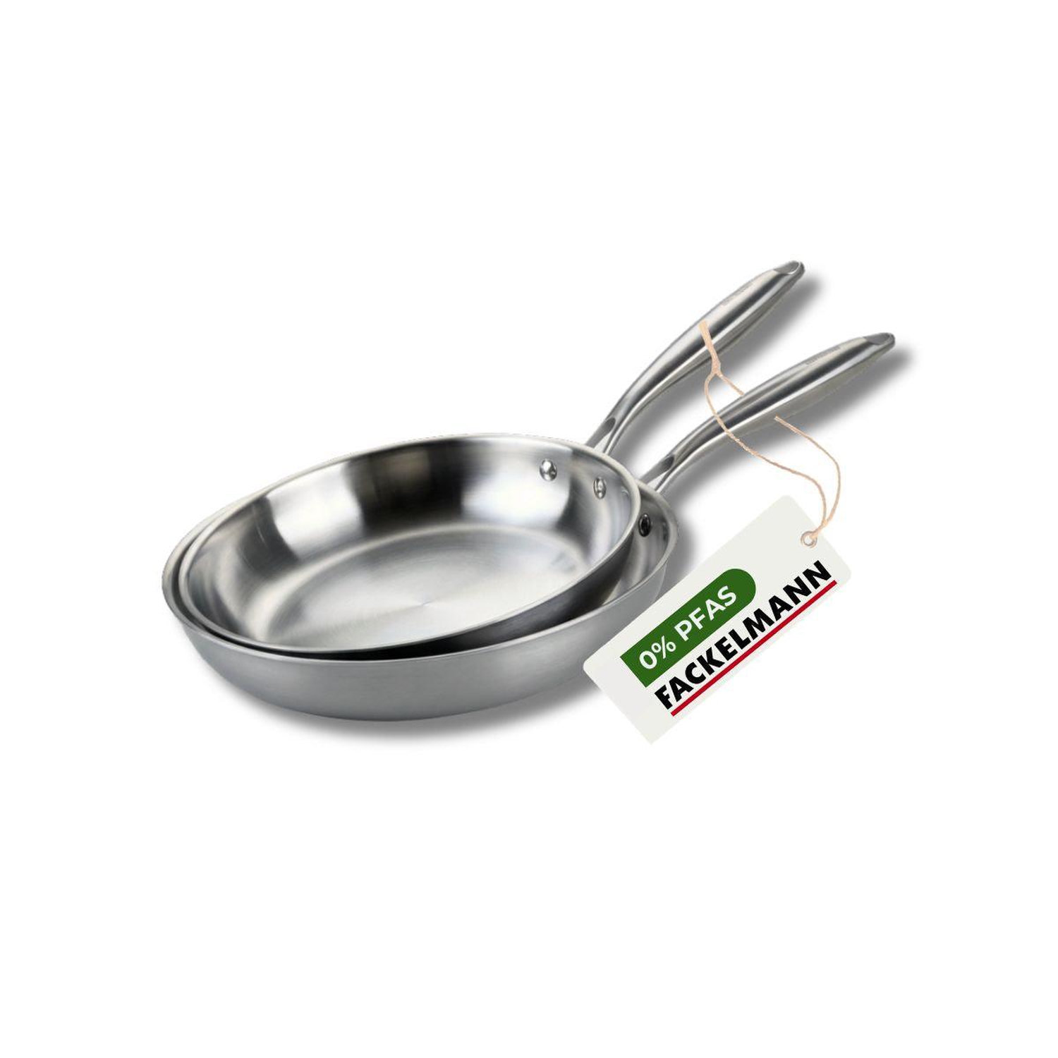 Set de 2 poêles de cuisson 2426 cm en inox sans PFAS Fackelmann Vita3