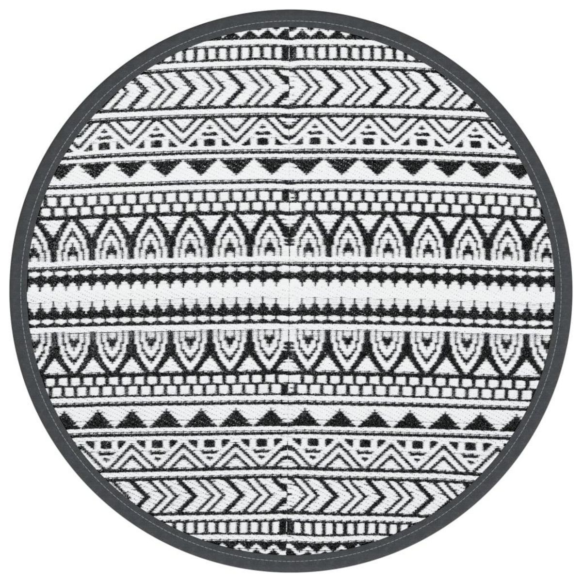 VIDAXL Tapis d'exterieur ARAKIL noir Ø200 cm PP