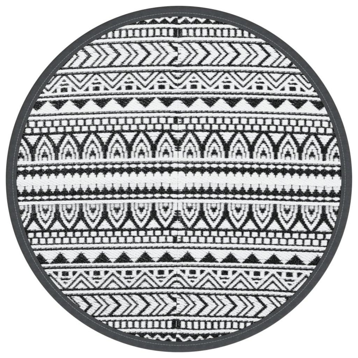 VIDAXL Tapis d'exterieur ARAKIL noir Ø200 cm PP