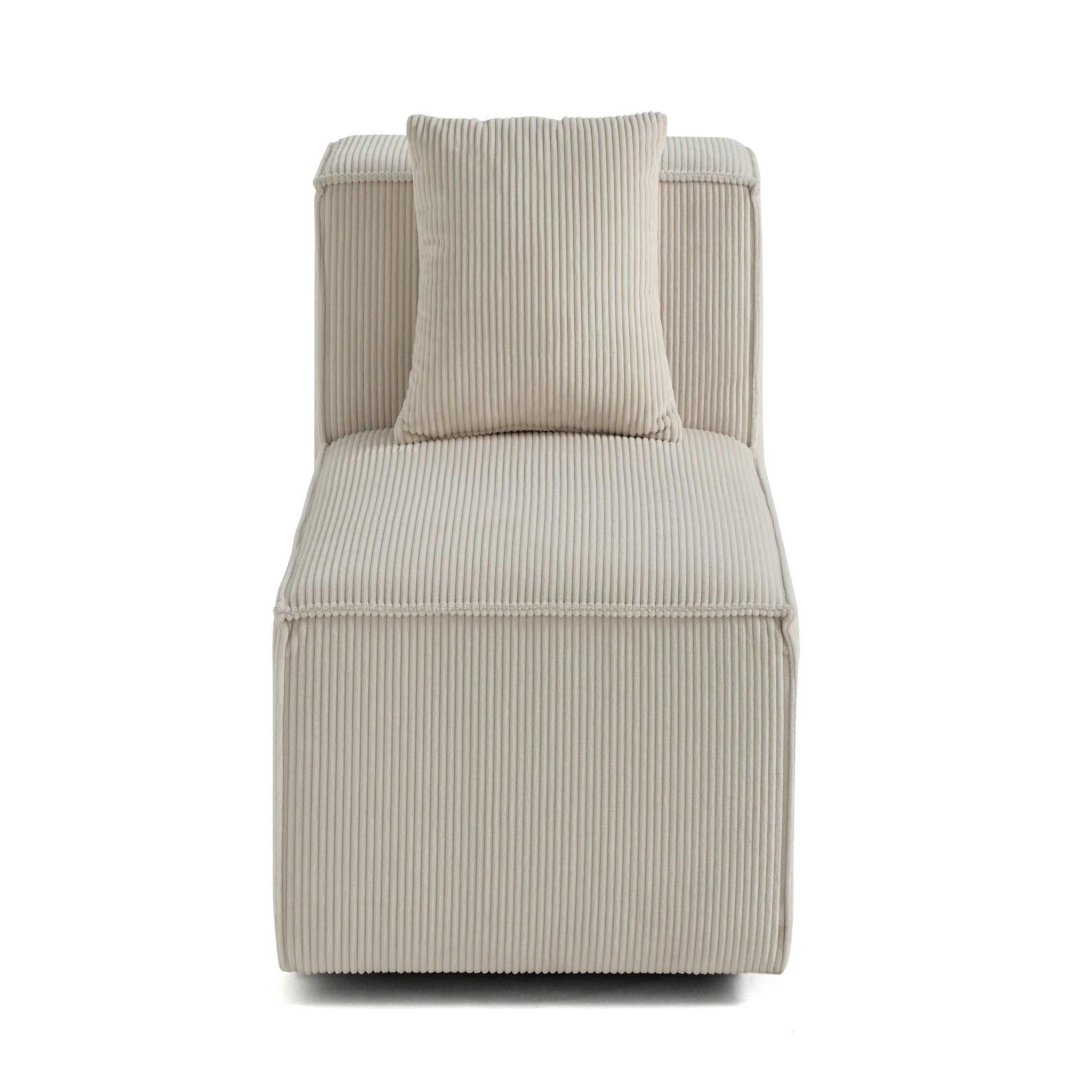 BEST MOBILIER Arty - module d'assise - en velours côtelé. Coloris disponibles : Orange, Beige