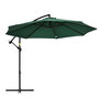 Voir la diapositive 1 : OUTSUNNY Parasol déporté octogonal inclinable pivotant manivelle pied acier Ø 2,9 x 2,4H m vert