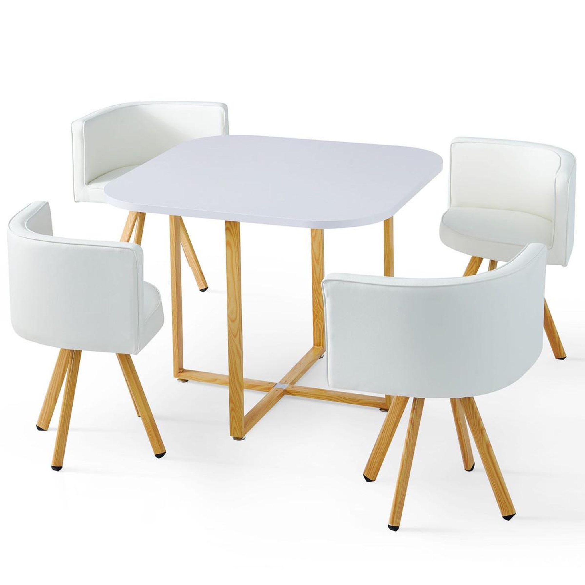 Voir la diapositive 3 : Paris Prix Ensemble Table de Repas & 4 Chaises Design  Norway  Blanc