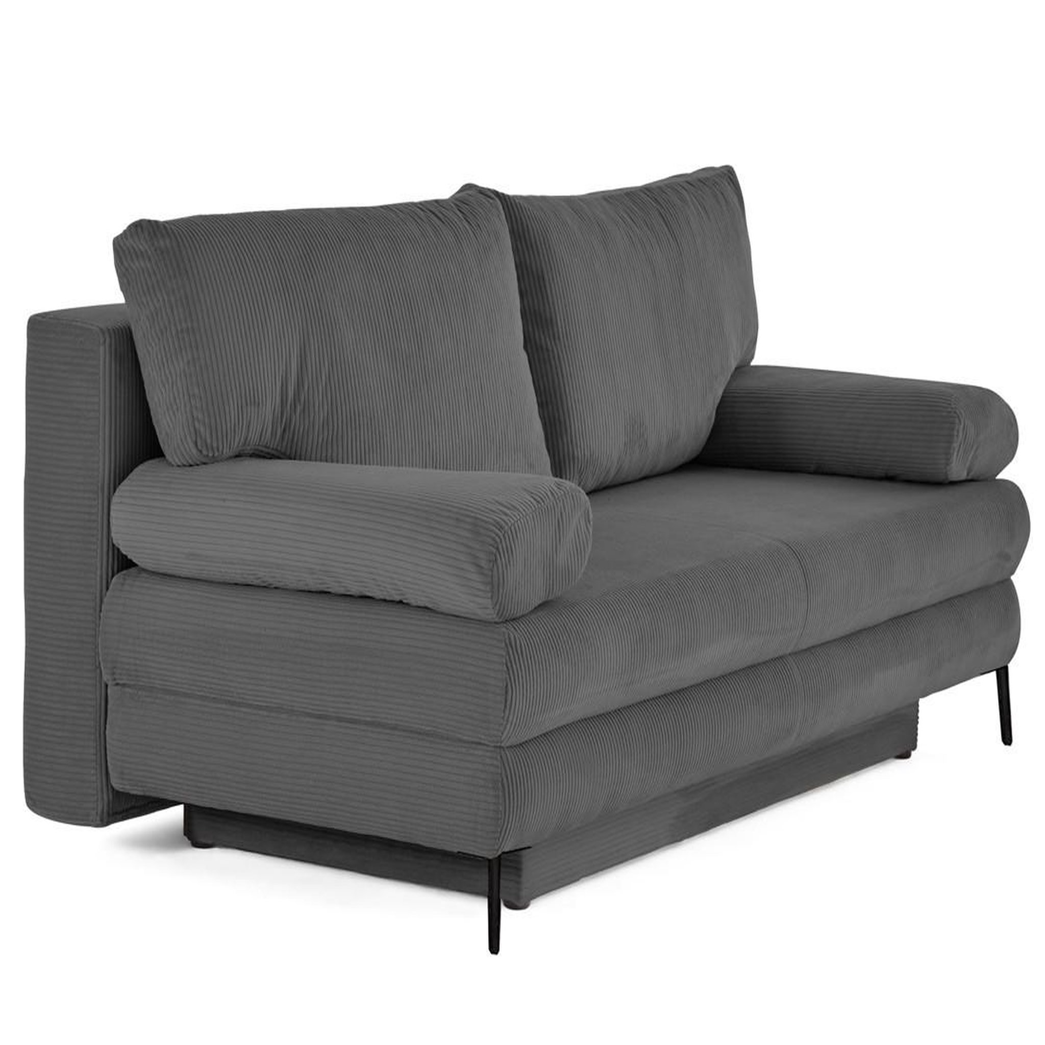 Voir la diapositive 4 : BEST MOBILIER Elton - canapé 3 places convertible avec coffre en velours côtelé