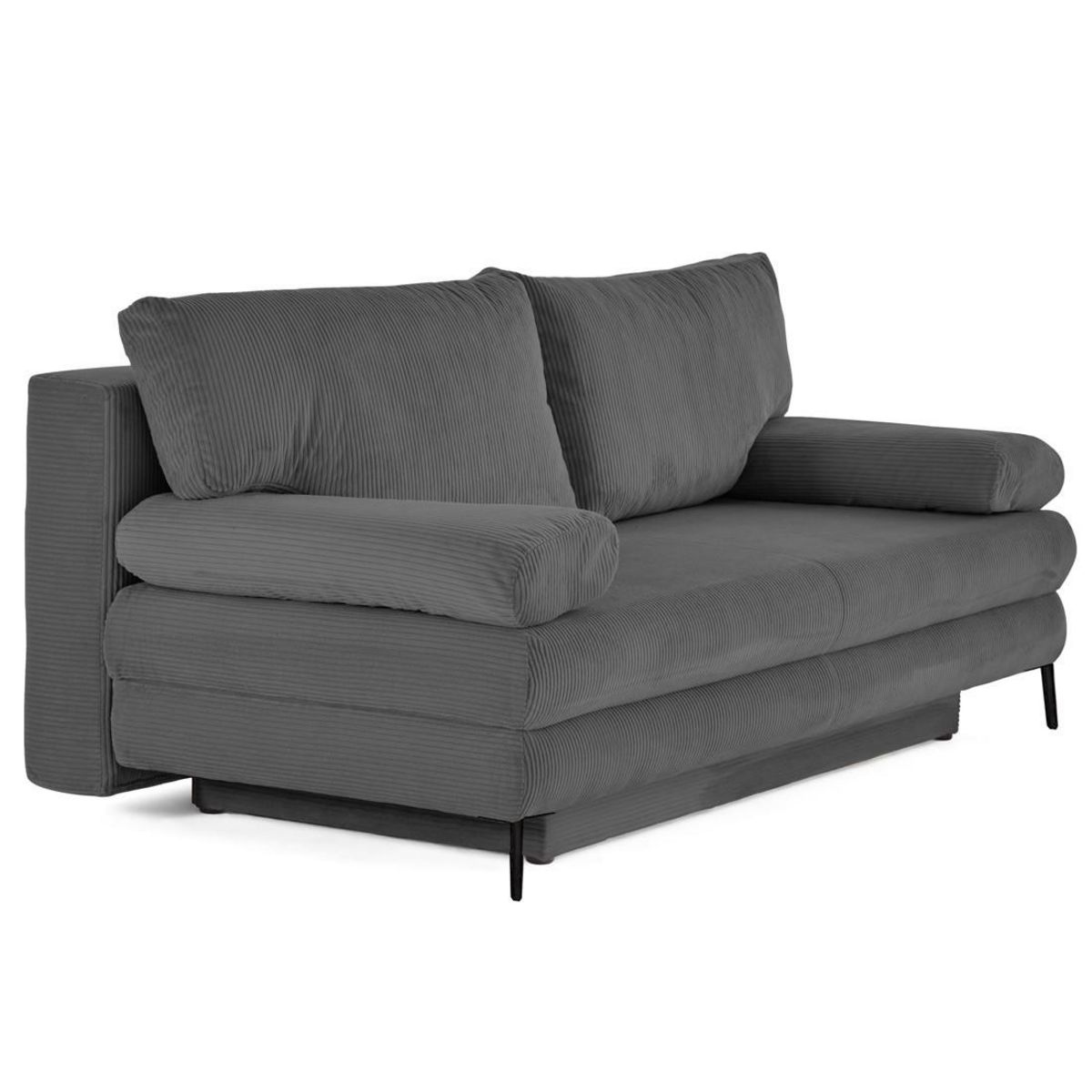 BEST MOBILIER Elton - canapé 3 places convertible avec coffre en velours côtelé