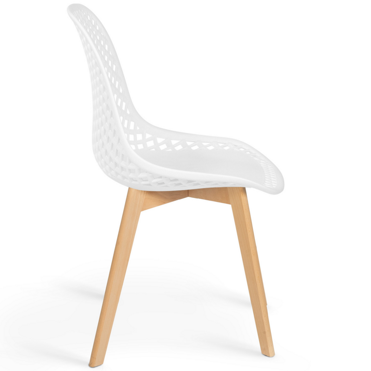 ID MARKET Lot de 6 chaises MANDY blanches pour salle à manger