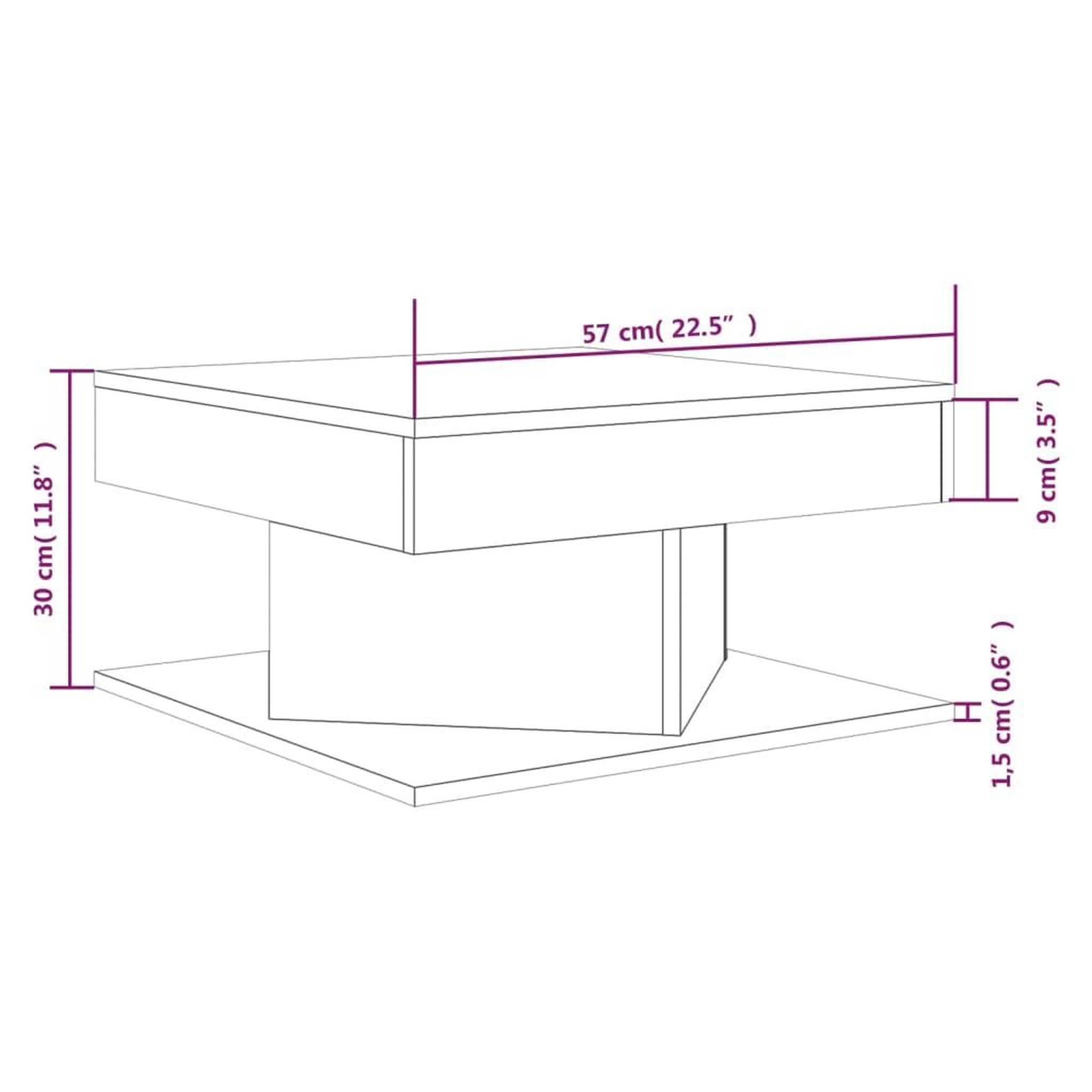 Voir la diapositive 5 : VIDAXL Table basse Chene fume 57x57x30 cm Bois d'ingenierie