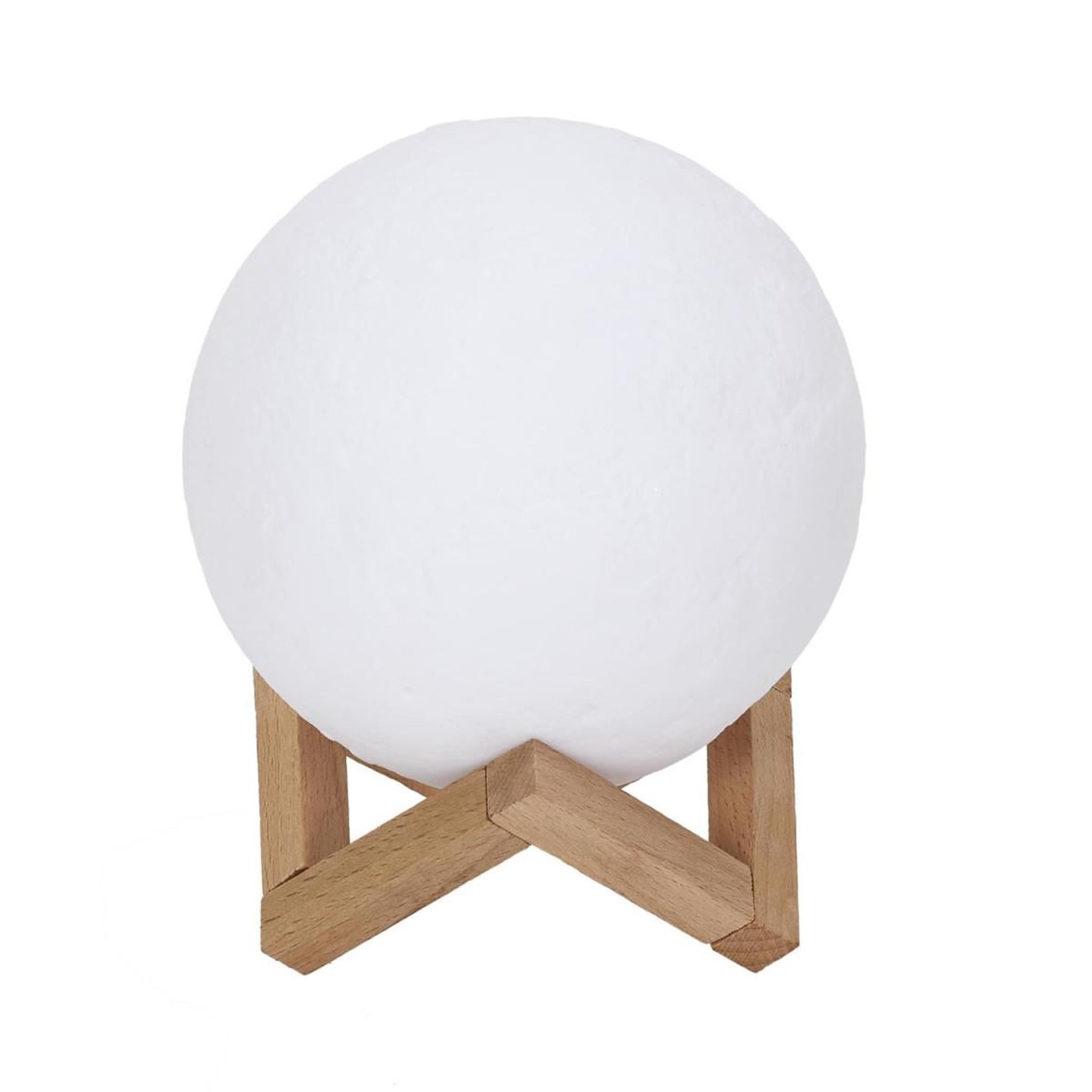 The Home Deco Factory Lampe à poser tactile  lune  15cm blanc