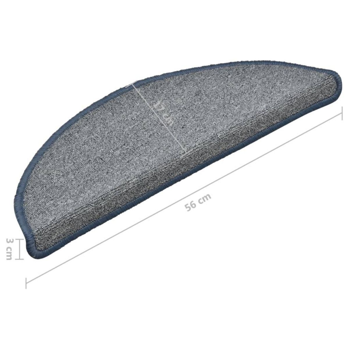 VIDAXL Tapis de marches d'escalier 15 pcs Gris clair et bleu 56x17x3cm