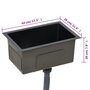 Voir la diapositive 6 : VIDAXL Evier de cuisine fait a la main Noir Acier inoxydable