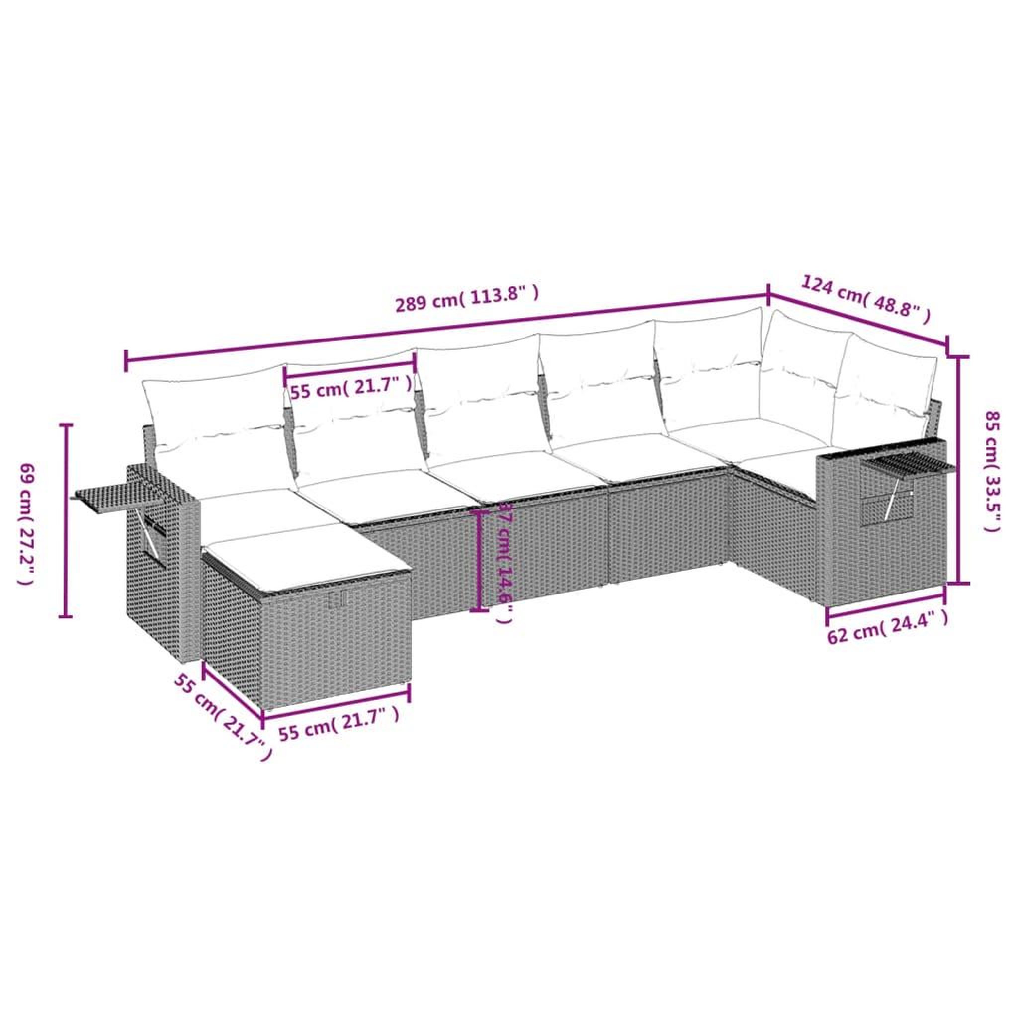 Voir la diapositive 4 : VIDAXL Salon de jardin 7 pcs avec coussins noir resine tressee