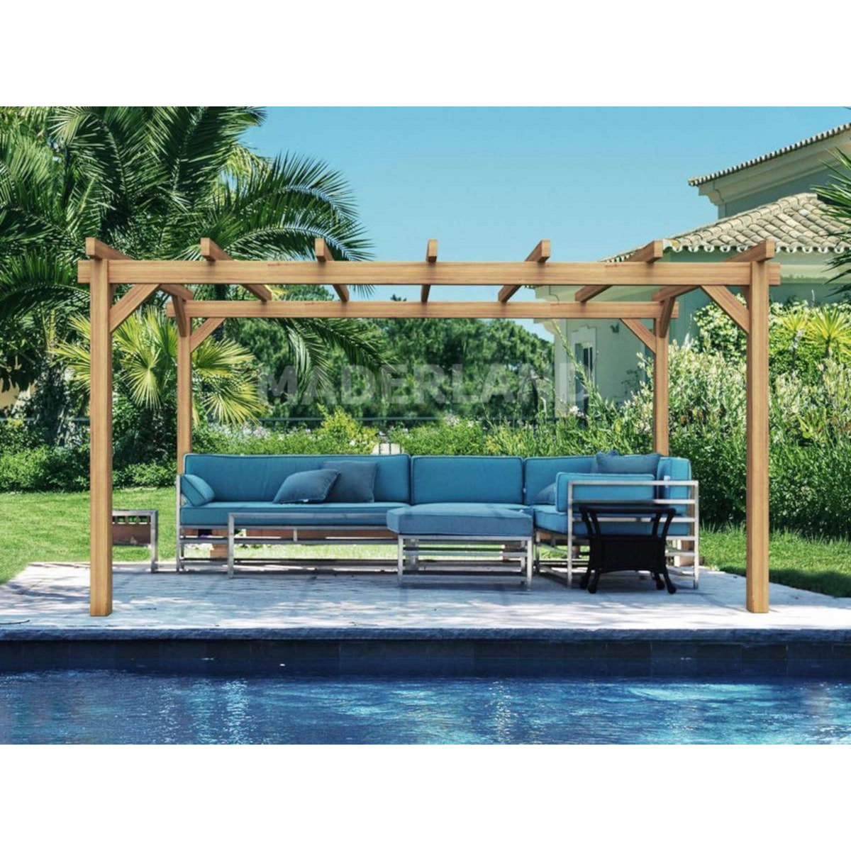 JARDIDECO Pergola en bois lamellé-collé Grenoble 600 x 300 cm - Maderland