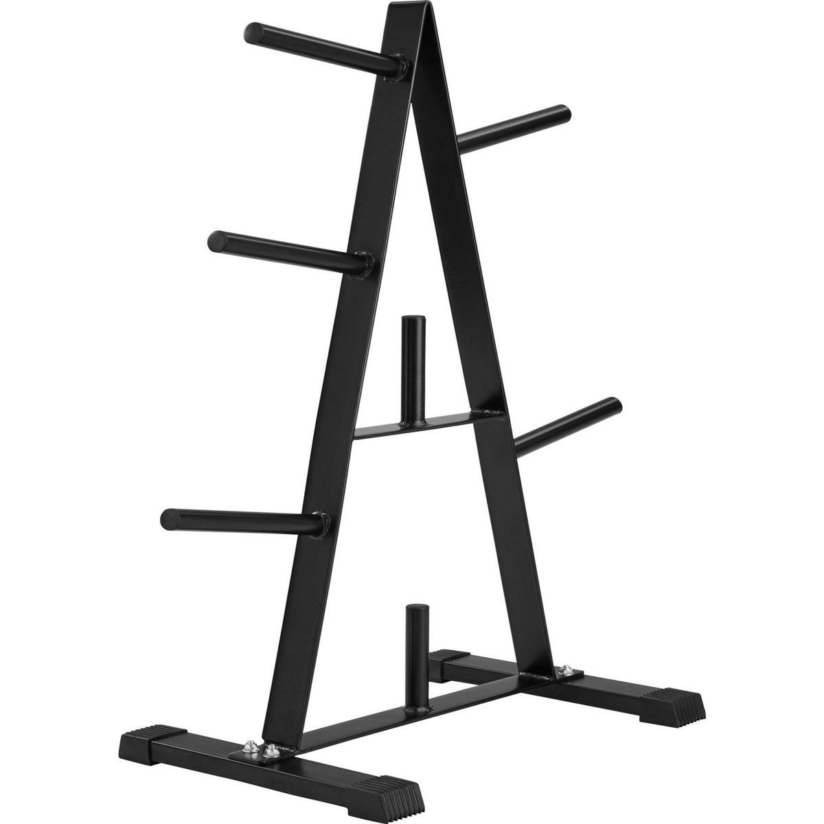 tectake Rack de rangement pour poids, range disque d'haltères 7 branches rangement des disques noir
