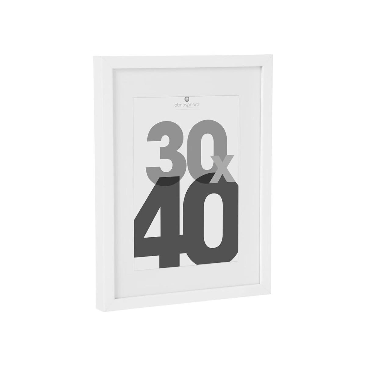 ATMOSPHERA Cadre Photo Bois 30x40cm Blanc