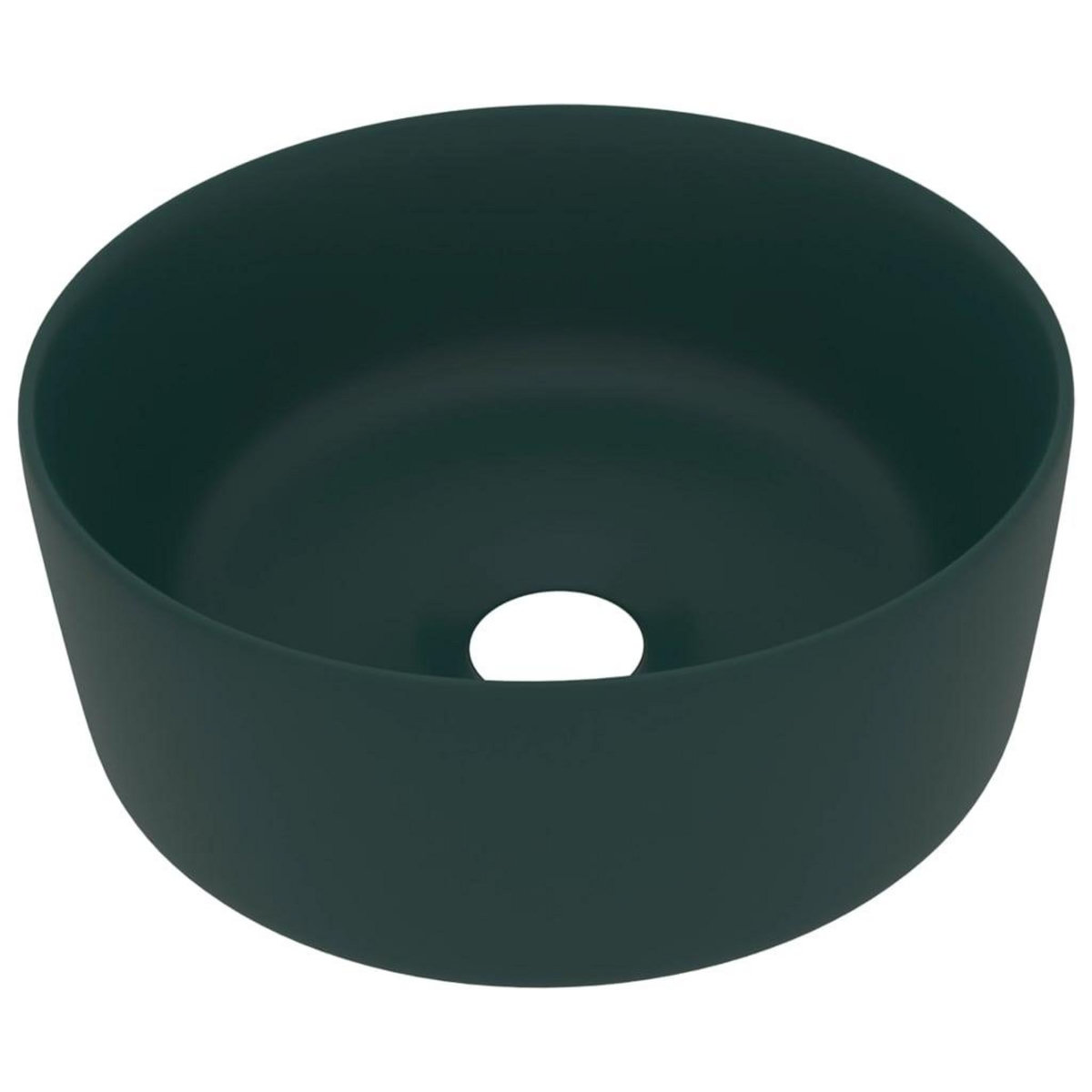 VIDAXL Lavabo rond de luxe Vert fonce mat 40x15 cm Ceramique