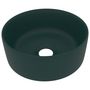 Voir la diapositive 2 : VIDAXL Lavabo rond de luxe Vert fonce mat 40x15 cm Ceramique
