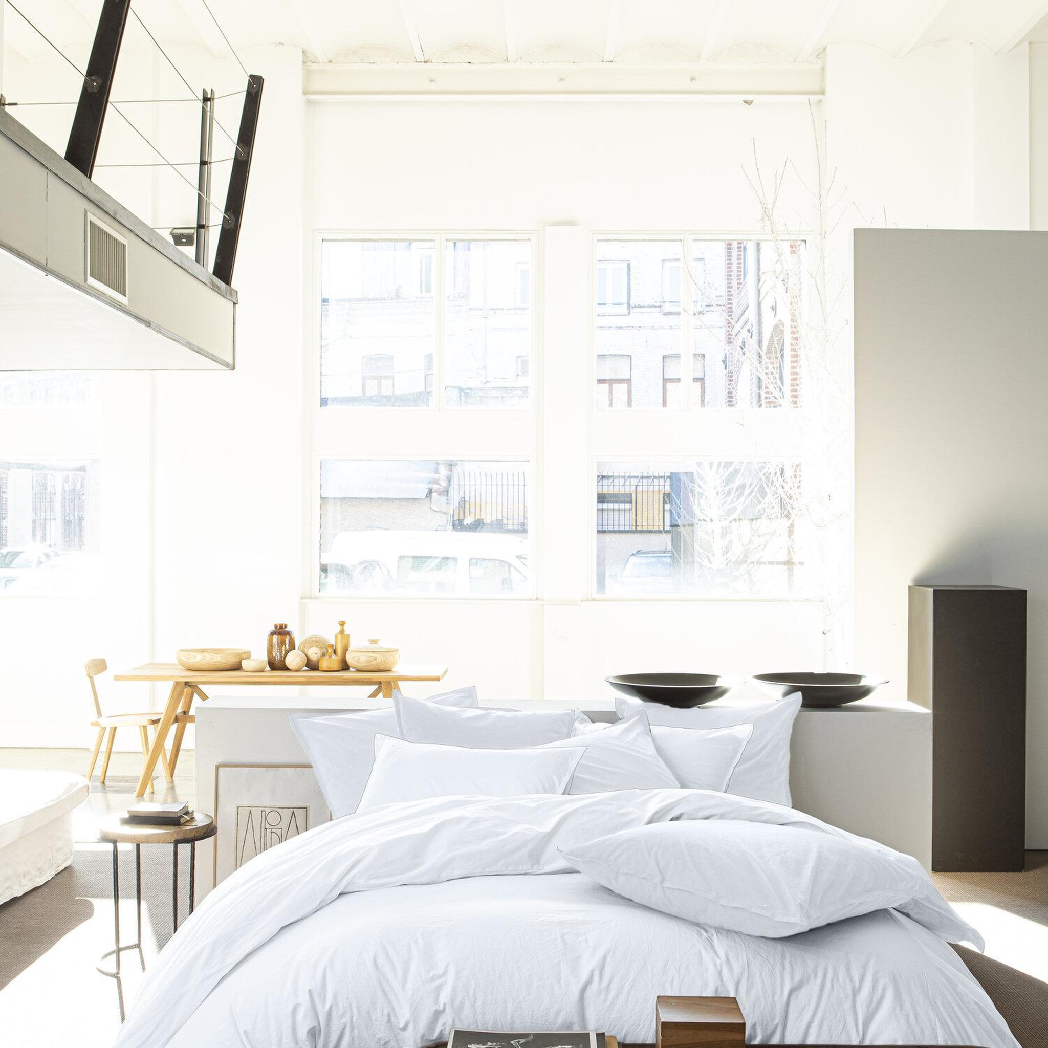 BATON ROUGE Housse de couette 100% percale de coton. Coloris disponibles : Rouge, Bleu, Gris, Beige, Jaune, Rose, Blanc