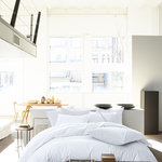 BATON ROUGE Housse de couette 100% percale de coton. Coloris disponibles : Jaune, Rose, Bleu, Beige, Rouge, Gris, Blanc