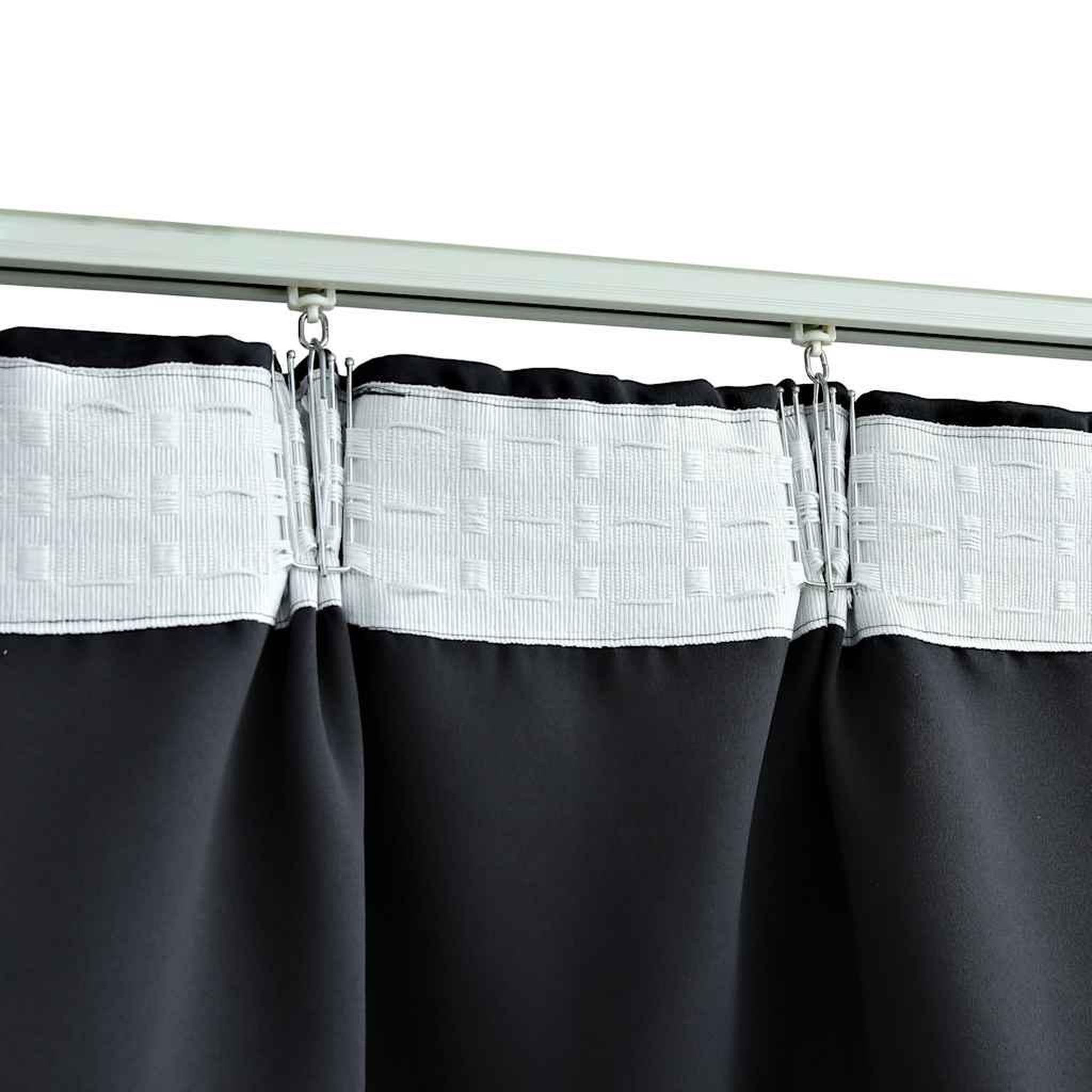 Voir la diapositive 3 : VIDAXL Rideaux occultants avec crochets 2 pcs Noir 140x245 cm