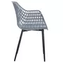 IDIMEX Lot de 4 chaises LUCIA pour salle à manger ou cuisine au design retro avec accoudoirs, coque en plastique gris clair