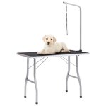 VIDAXL Table de toilettage reglable pour chiens avec 1 boucle