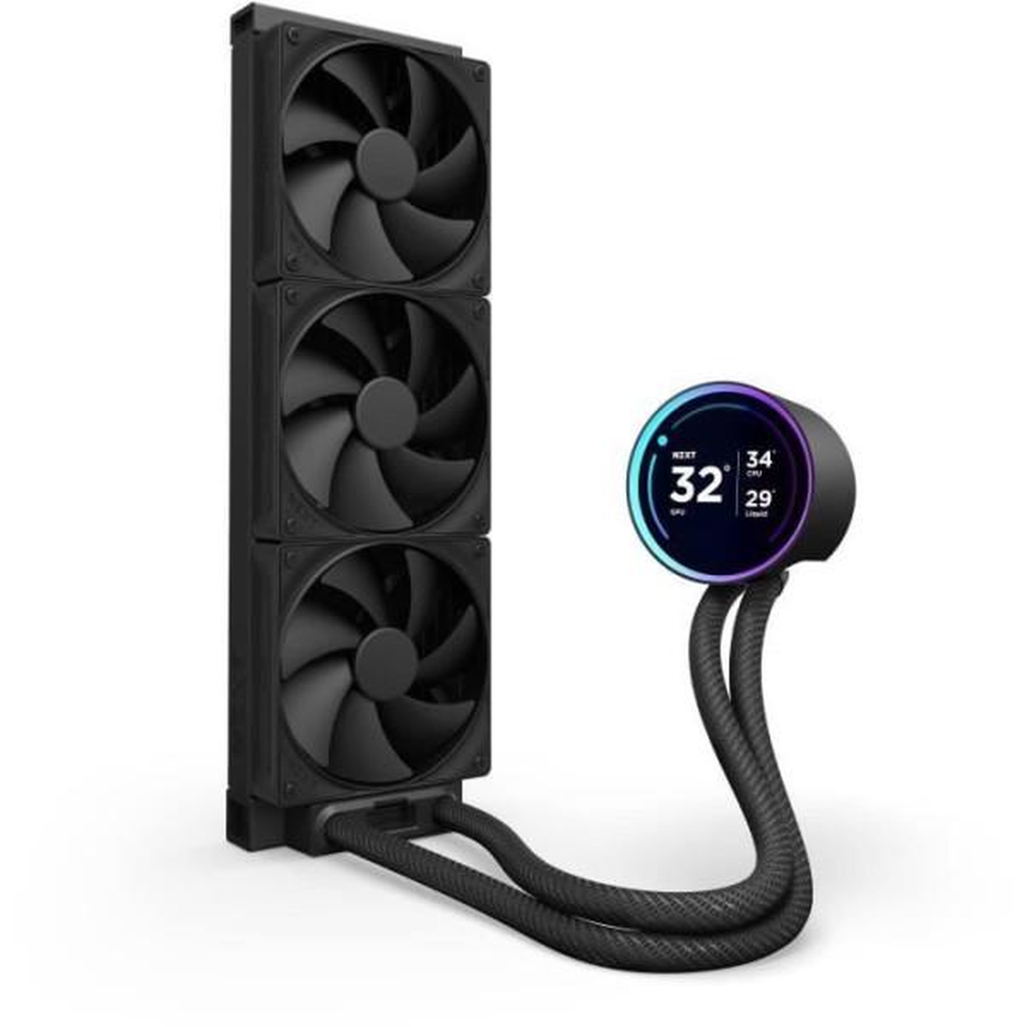 Voir la diapositive 3 : NZXT Watercooling - nzxt - rl-kn36e-b2 - kraken elite 360 - écran 2.72 et anneau rgb personnalisable - noir