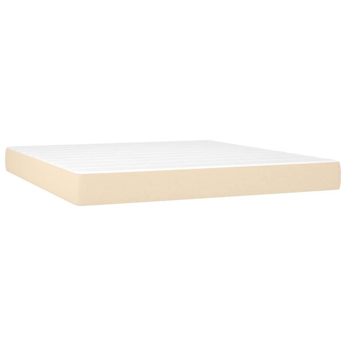 VIDAXL Sommier a lattes de lit avec matelas Creme 180x200 cm Tissu