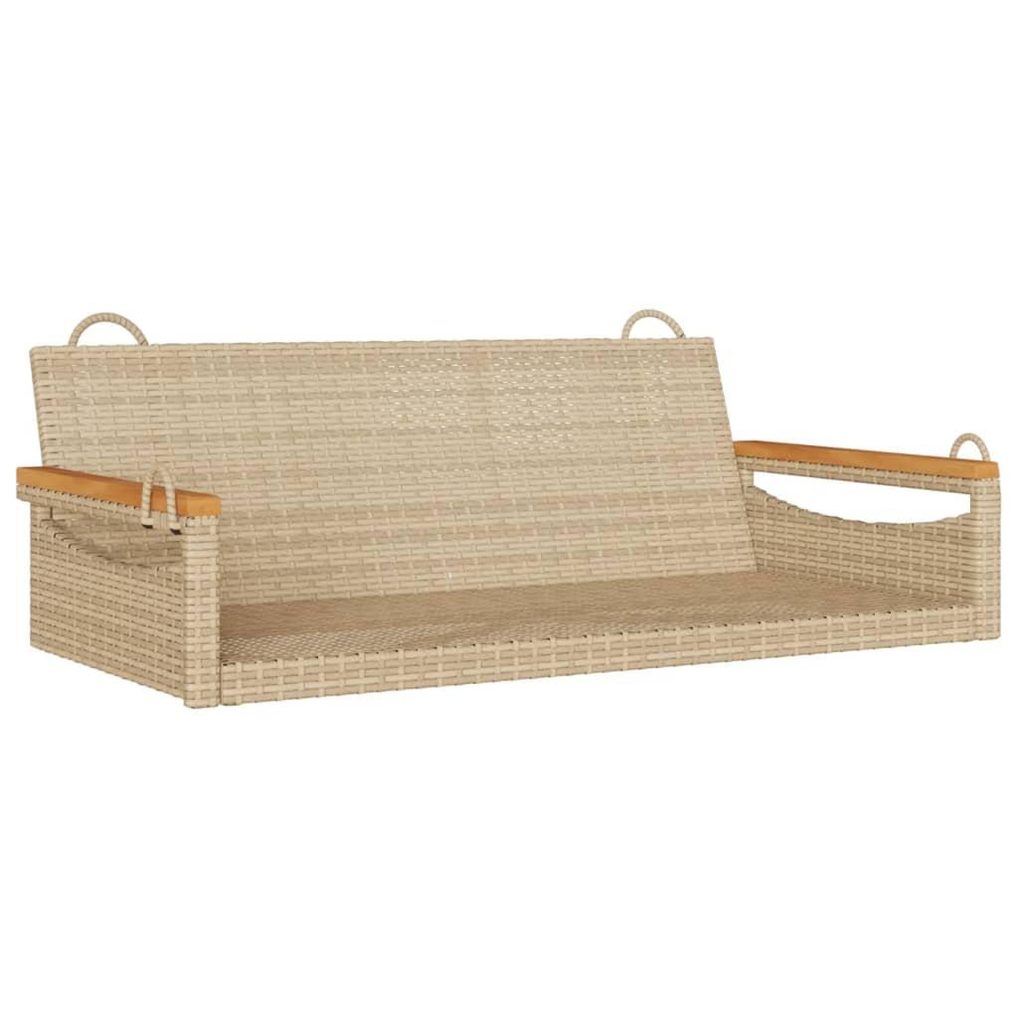Voir la diapositive 2 : VIDAXL Balancelle beige 109x62x40 cm resine tressee