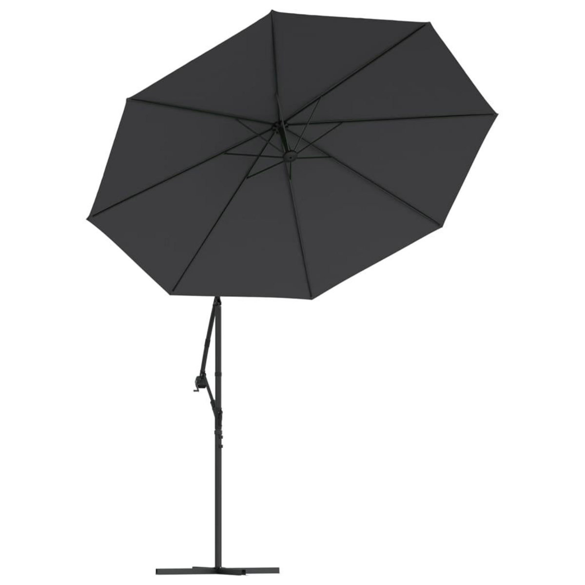 VIDAXL Tissu de remplacement pour parasol deporte Noir 350 cm