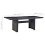 Voir la diapositive 6 : VIDAXL Table a manger Noir 200x100x74 cm Verre et resine tressee