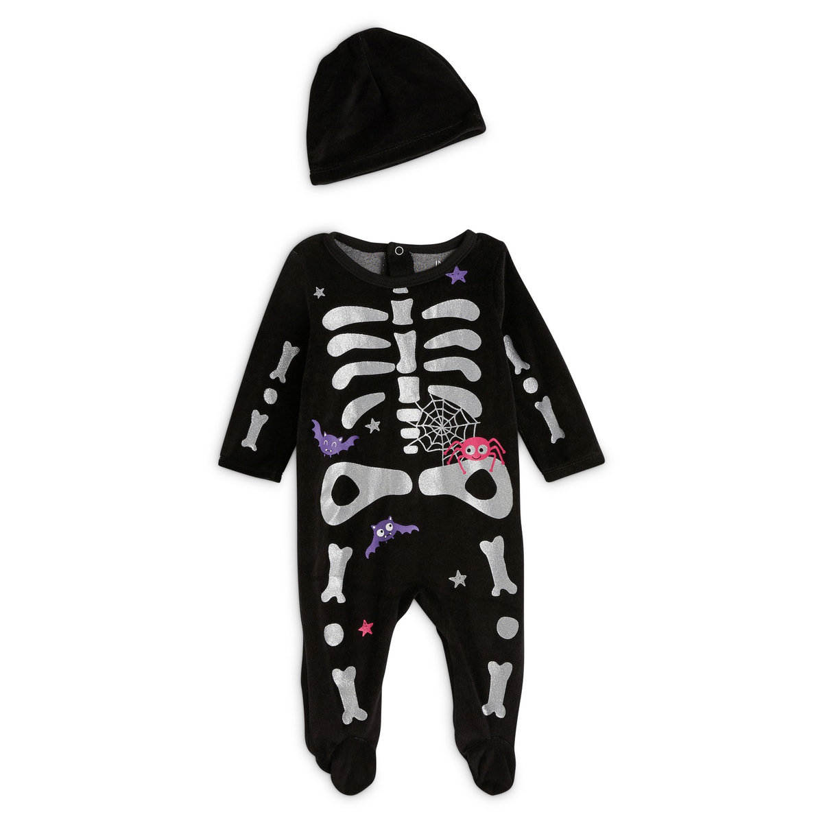 INEXTENSO Dors bien velours squelette halloween bébé