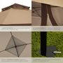 Voir la diapositive 5 : tectake Tonnelle pliable 3,64 x 3,64 x 2,94 m marron