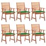 Voir la diapositive 1 : VIDAXL Chaises a manger d'exterieur lot de 6 et coussins Acacia massif