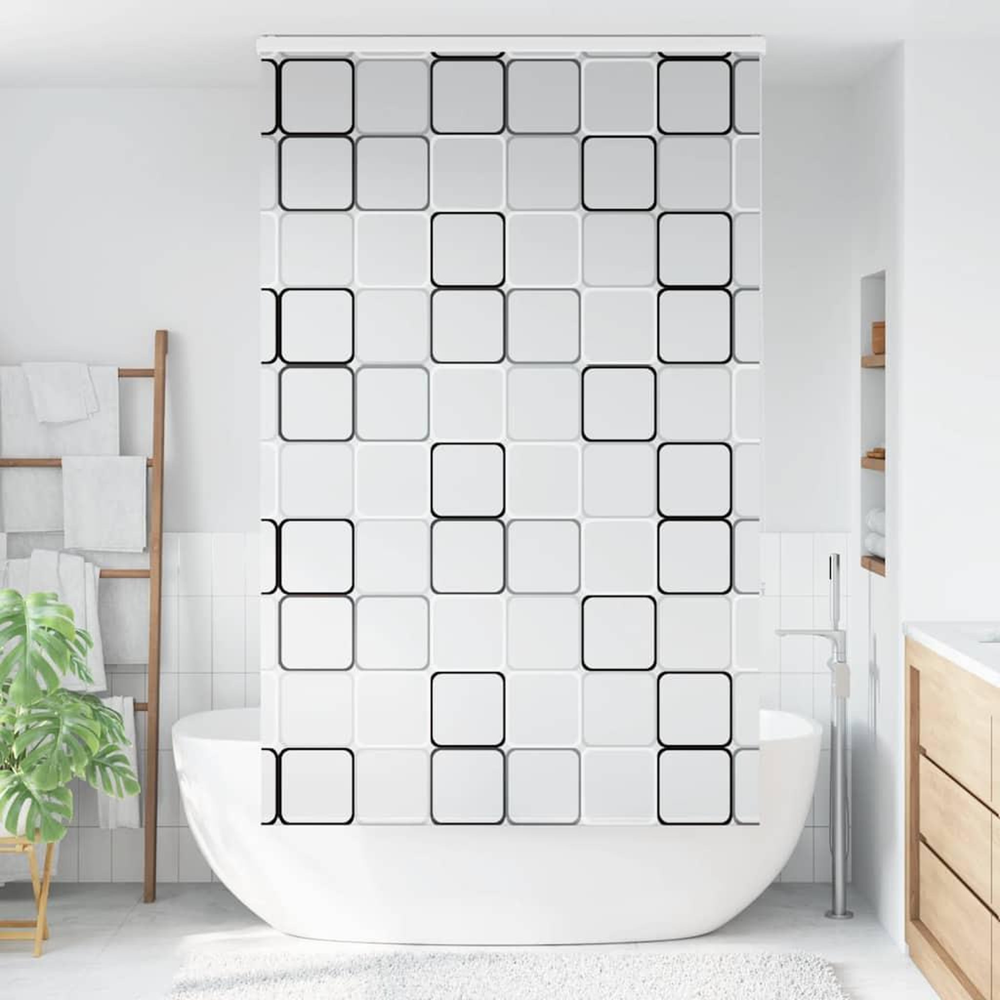 Voir la diapositive 2 : VIDAXL Store enrouleur de douche avec cassette largeur du tissu 126 cm