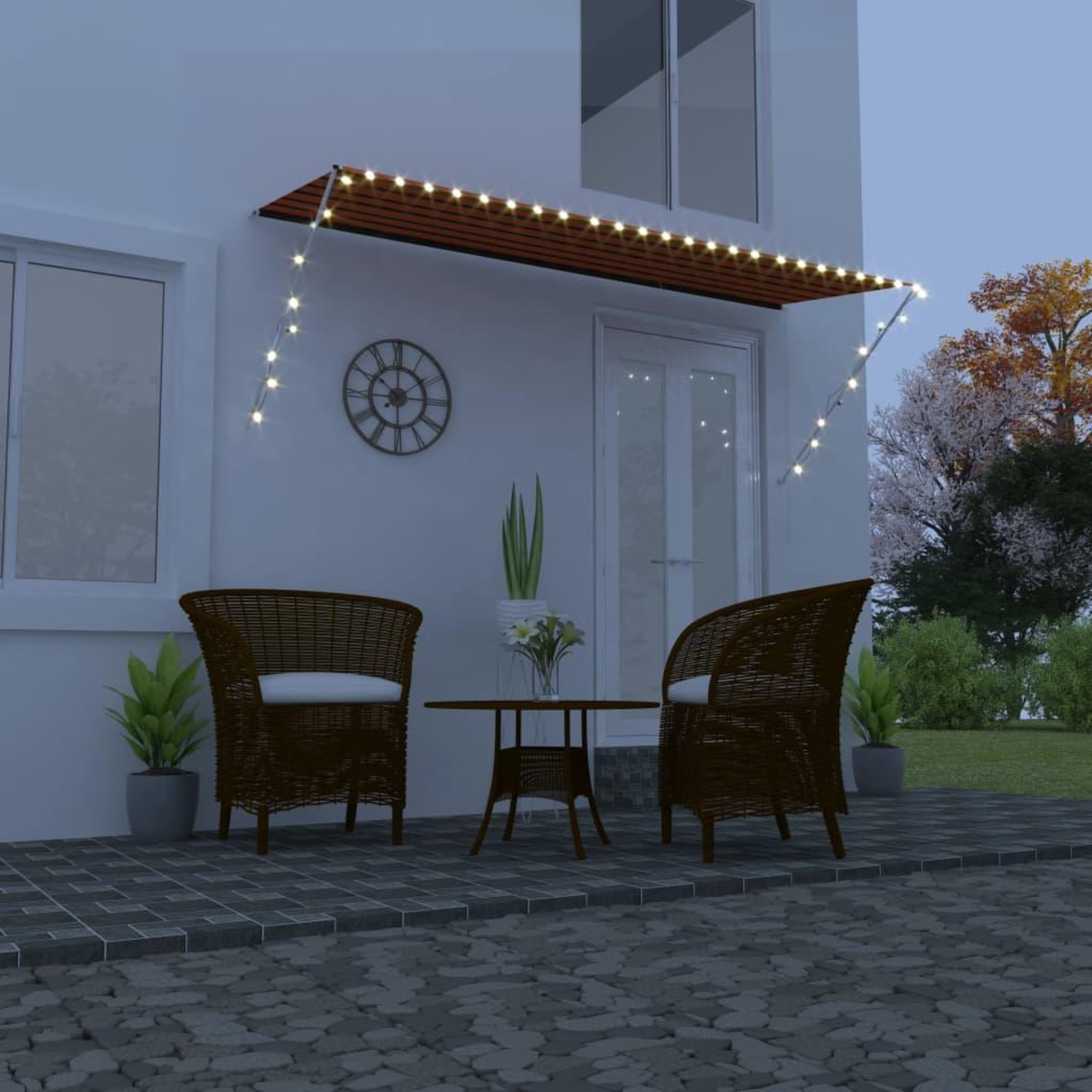 Voir la diapositive 1 : VIDAXL Auvent retractable avec LED 300x150 cm Orange et marron