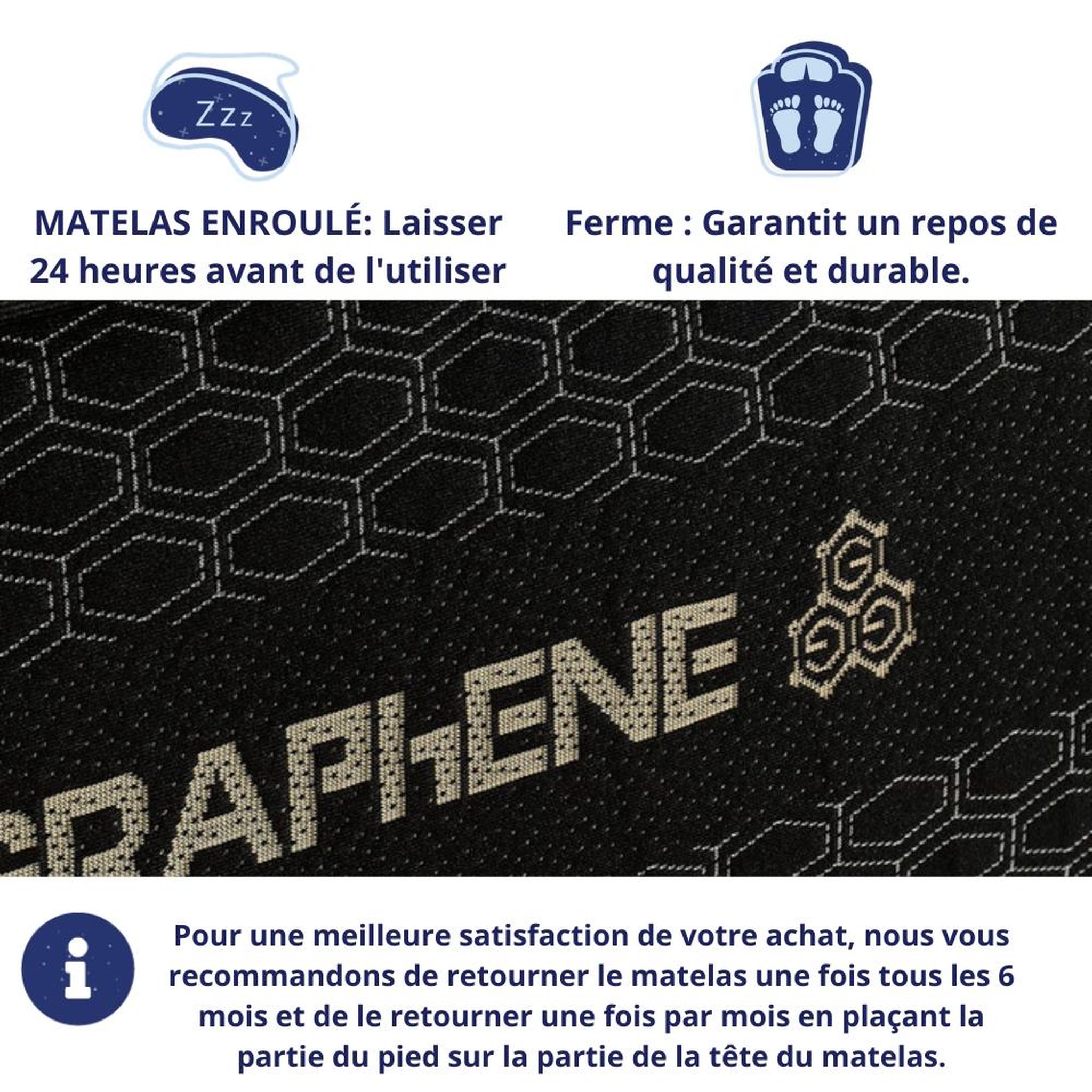 Voir la diapositive 4 : DAGOSTINO HOME Matelas - 30cm Epaisseur - Mousse HR Très Ferme | Double Face (Été/Hiver) | Soutien Équilibré, Parfait et Tonique