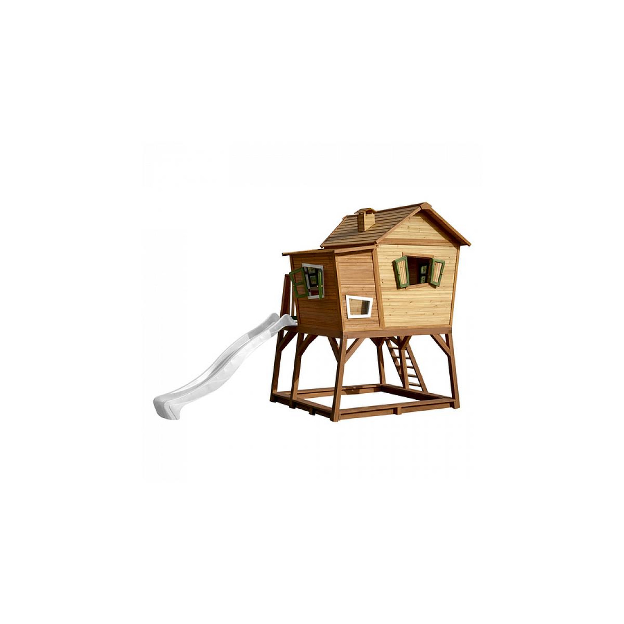Voir la diapositive 3 : Axi House AXI Crooked Max Maisonnette Marron vert Toboggan Blanc