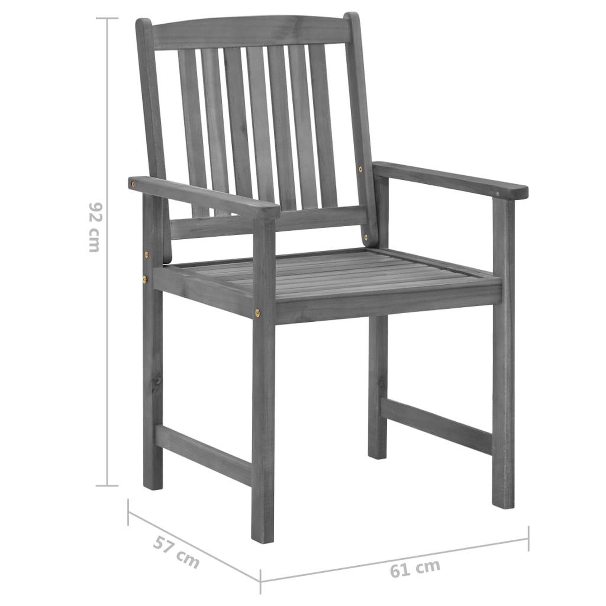 Voir la diapositive 6 : VIDAXL Chaises de jardin et coussins lot de 4 Gris Bois acacia massif