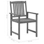 Voir la diapositive 6 : VIDAXL Chaises de jardin et coussins lot de 4 Gris Bois acacia massif