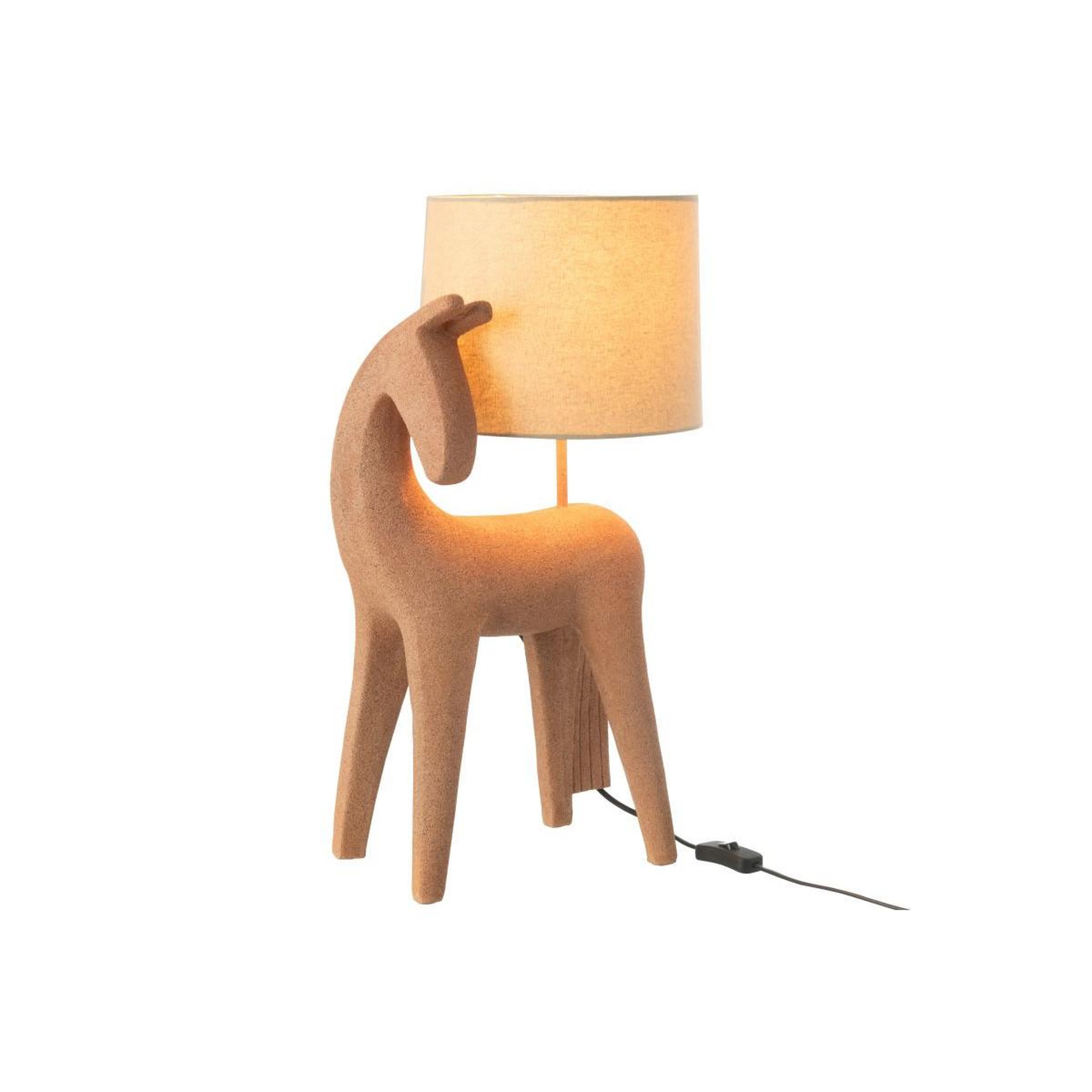 Voir la diapositive 2 : J-LINE Lampe à poser cheval  morris  56cm terracotta